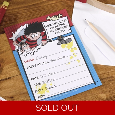 Beano Dennis The Menace Invitations